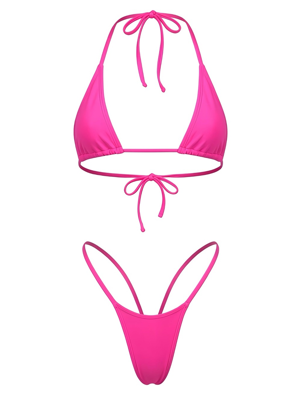 Hot Pink G String Thong Tri-Kini Set | Stripper Bikini | Exotic Dancewear